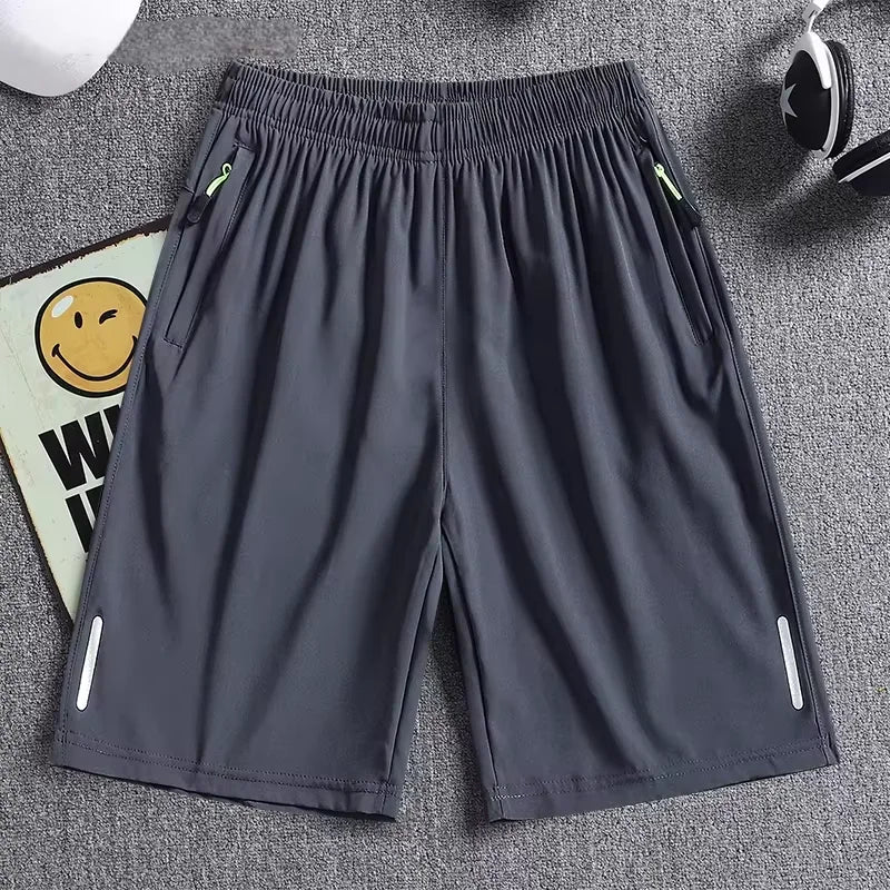 Summer Men's Shorts Cool Sportswear Running Sport Shorts Casual Bottoms Gym Fitness Training Jogging Short Pants Men Black Gray